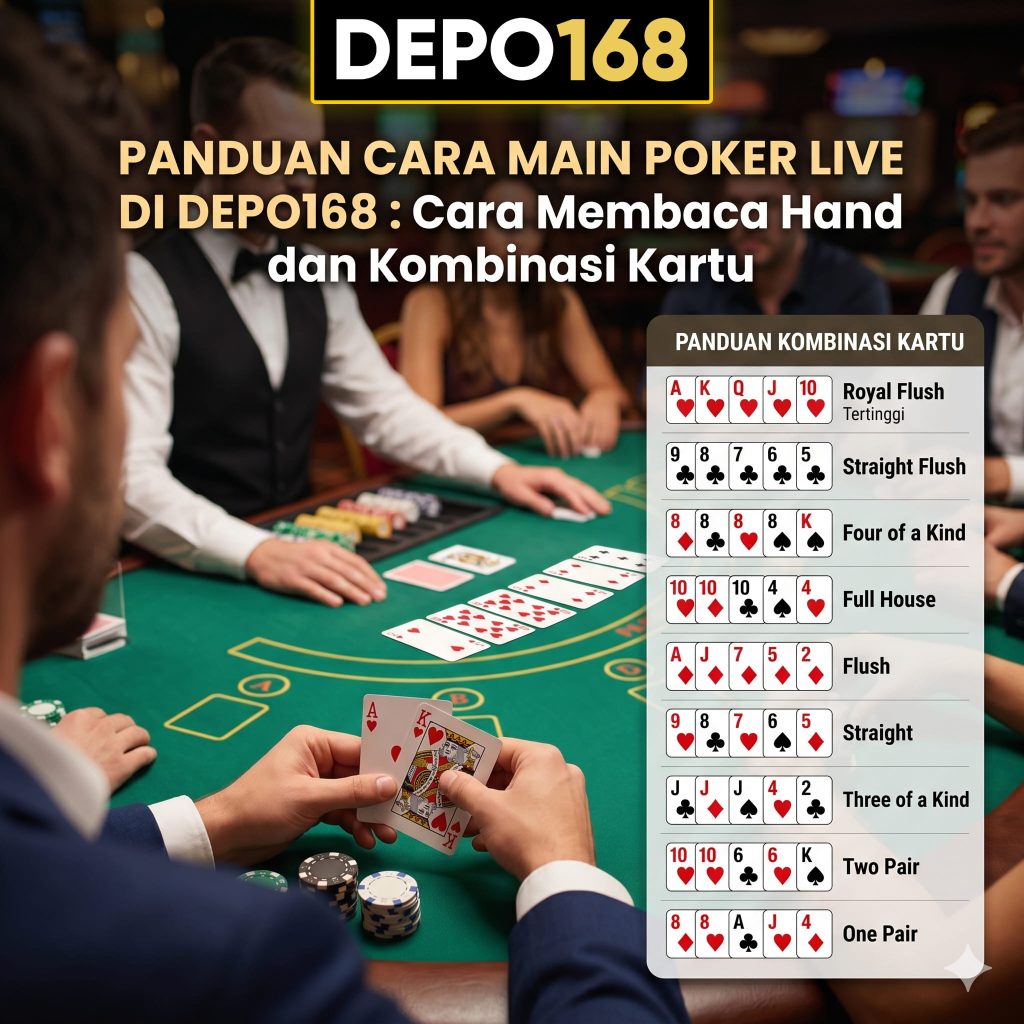Panduan Cara Main Poker Live di Depo168: Cara Membaca Hand dan Kombinasi Kartu